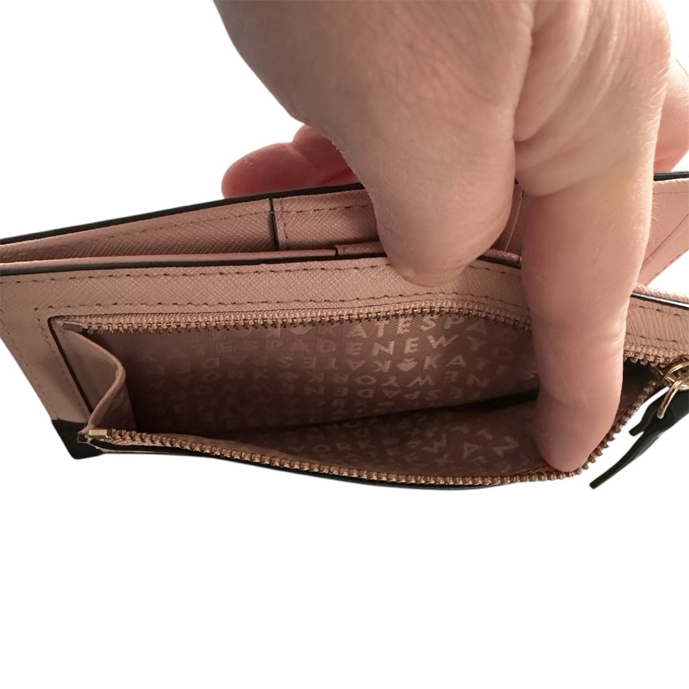 Kate Spade Laurel Way Stacy Wallet in Two-Tone Pink and Black Saffiano Leather - Picture 8 of 9
